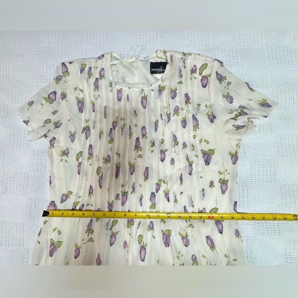 Vintage Positive Attitude Cream and Purple Floral Maxi Dress - Picture 6 of 10